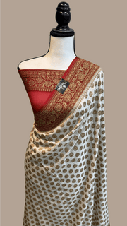 Khaddi Georgette Banarasi Saree -  Antique zari - The Handlooms