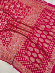 Khaddi Georgette Handloom Banarasi Saree - Sona Roopa - The Handlooms