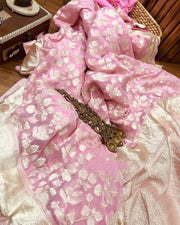 Khaddi Georgette Handloom Banarasi Saree - The Handlooms