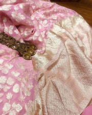 Khaddi Georgette Handloom Banarasi Saree - The Handlooms