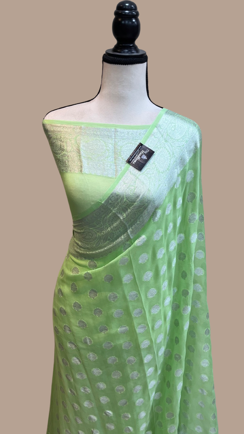 Pure Chiffon Khaddi Banarasi Saree - The Handlooms