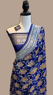 Khaddi Georgette Handloom Banarasi Saree - The Handlooms