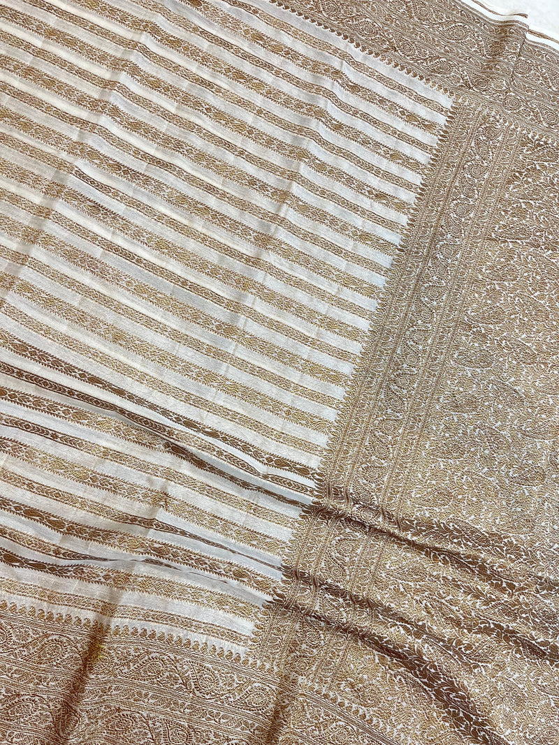 Khaddi Georgette Banarasi Saree -  Antique zari - The Handlooms