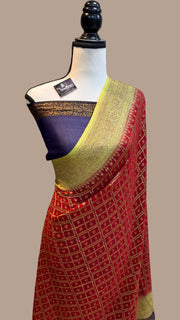 Khaddi Georgette Banarasi Saree -  Antique zari - The Handlooms