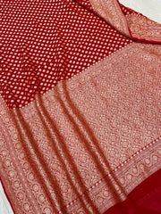Khaddi Georgette Banarasi Saree -  Gold zari - The Handlooms