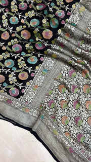 Khaddi Georgette Banarasi Saree - water zari - The Handlooms