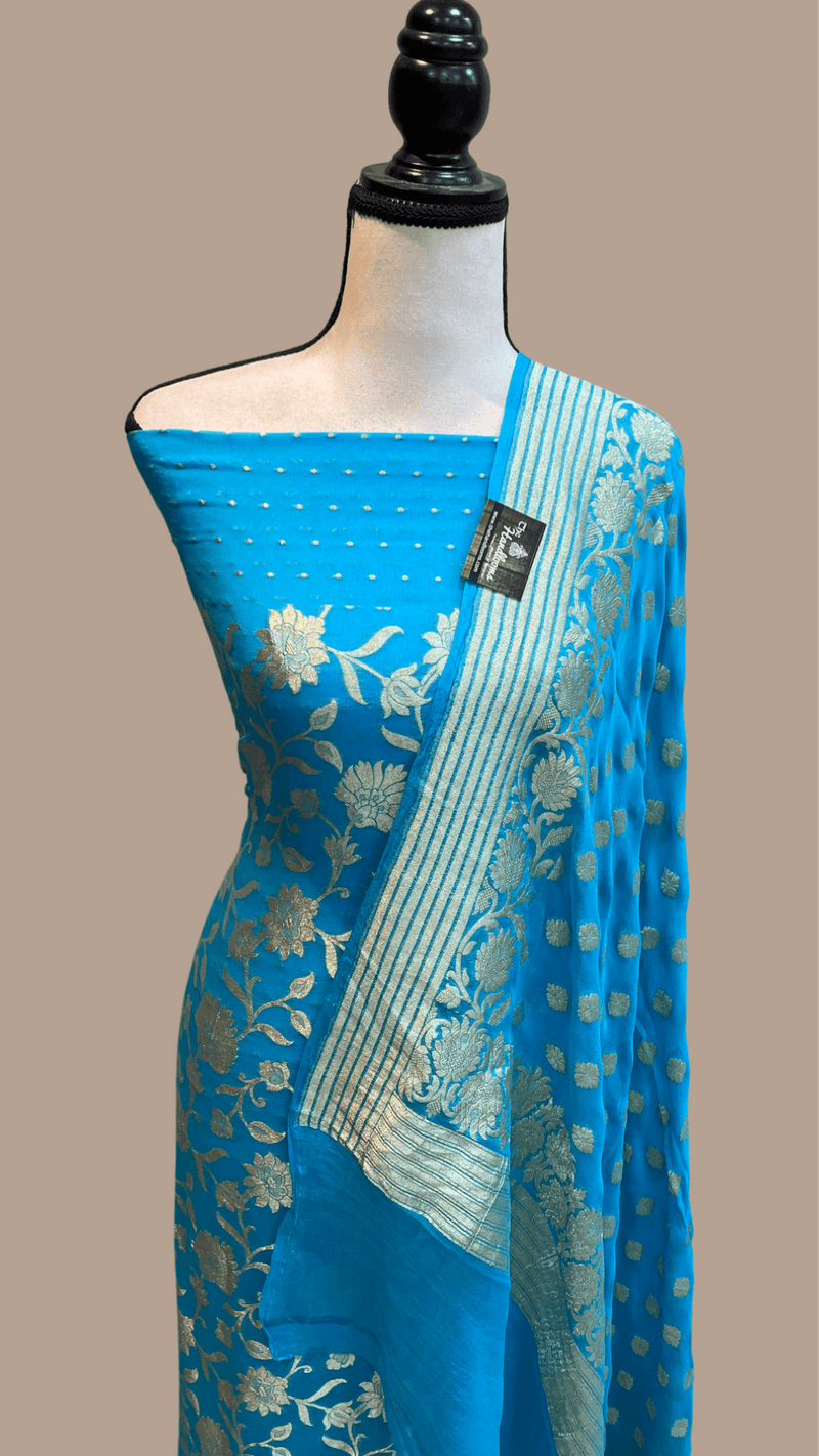 Khaddi Georgette Banarasi Dress material - The Handlooms