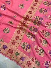 Pure Georgette Banarasi Handloom Saree - with meenakari work - The Handlooms