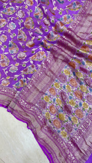 Khaddi Georgette Banarasi Saree - water zari - The Handlooms