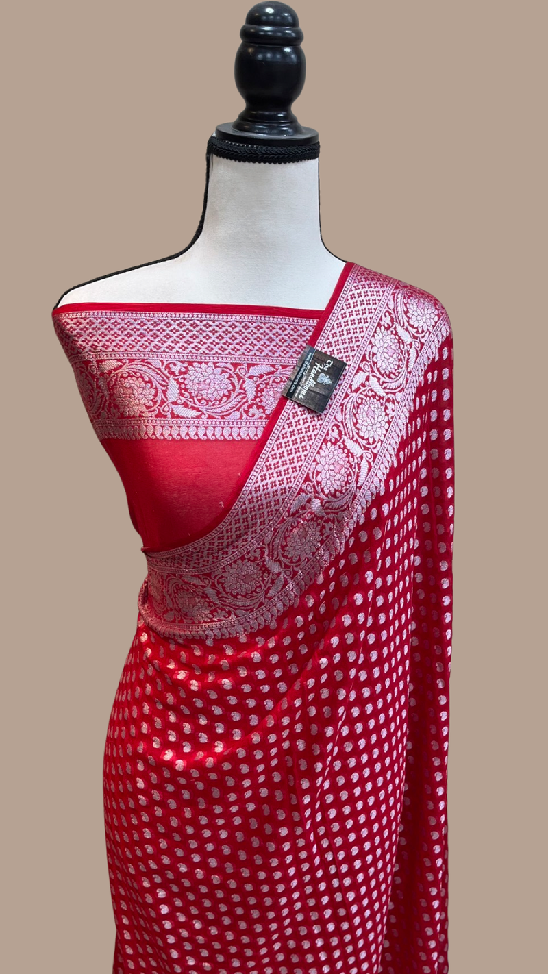 Pure Chiffon Khaddi Banarasi Saree - The Handlooms