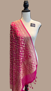 Pure Khaddi Georgette Dupatta - water zari - The Handlooms
