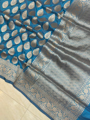Pure Katan Silk Banarasi Handloom Saree - All over Jaal work - The Handlooms