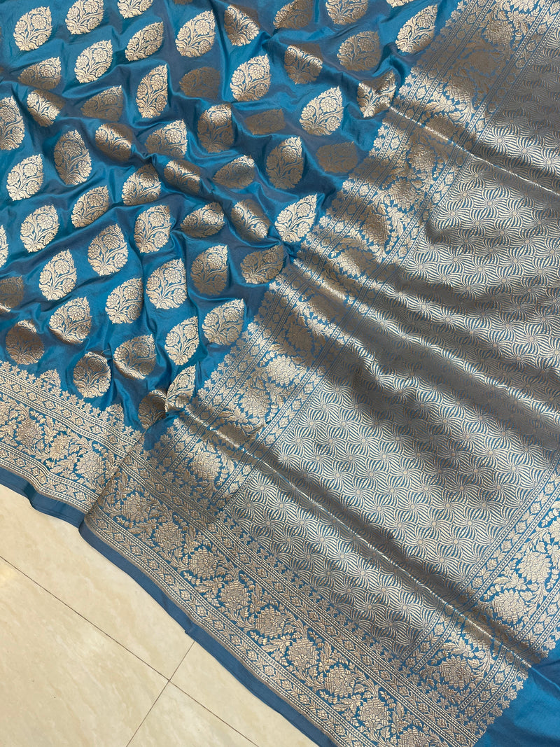 Pure Katan Silk Banarasi Handloom Saree - All over Jaal work - The Handlooms