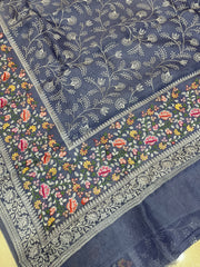 Pure Organza Chikankari Handloom Banarasi Saree - The Handlooms
