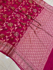 Pure Chiffon Khaddi Banarasi Saree - The Handlooms