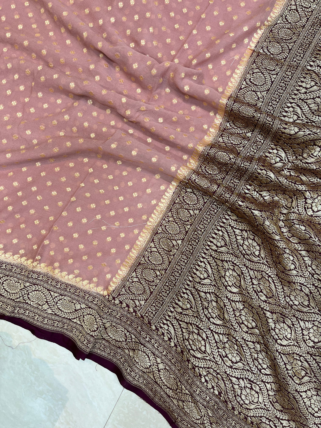Khaddi Georgette Handloom Banarasi Saree main image 0