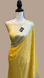 Pure Chiffon Khaddi Banarasi Saree - The Handlooms