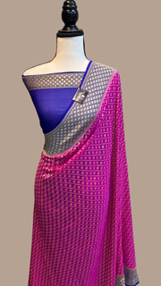 Khaddi Georgette Banarasi Saree -  Gold zari - The Handlooms