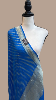 Pure Khaddi Georgette Dupatta - water zari - The Handlooms