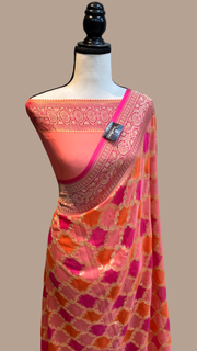 Khaddi Georgette Handloom Banarasi Saree - The Handlooms