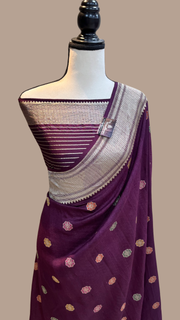 Tussar Georgette Handloom Banarasi Saree - Tilfi - The Handlooms