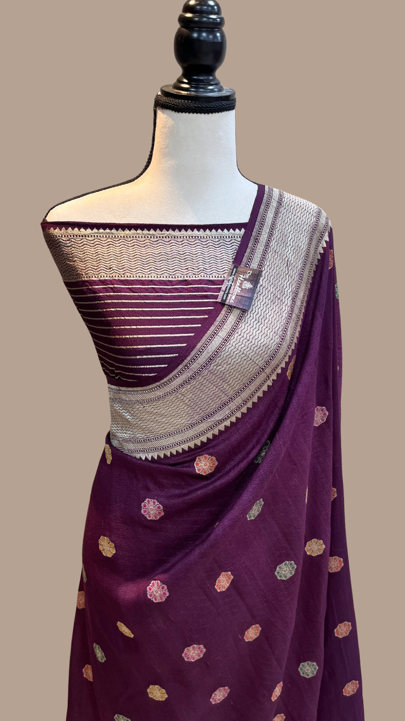 Tussar Georgette Handloom Banarasi Saree - Tilfi - The Handlooms