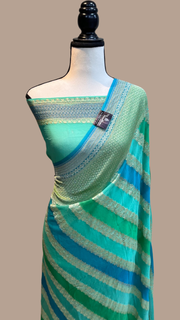 Khaddi Georgette Handloom Banarasi Saree - The Handlooms