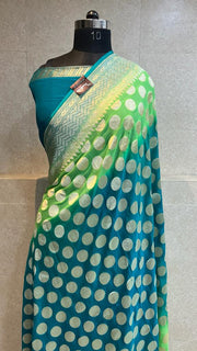 Khaddi Georgette Handloom Banarasi Saree - The Handlooms