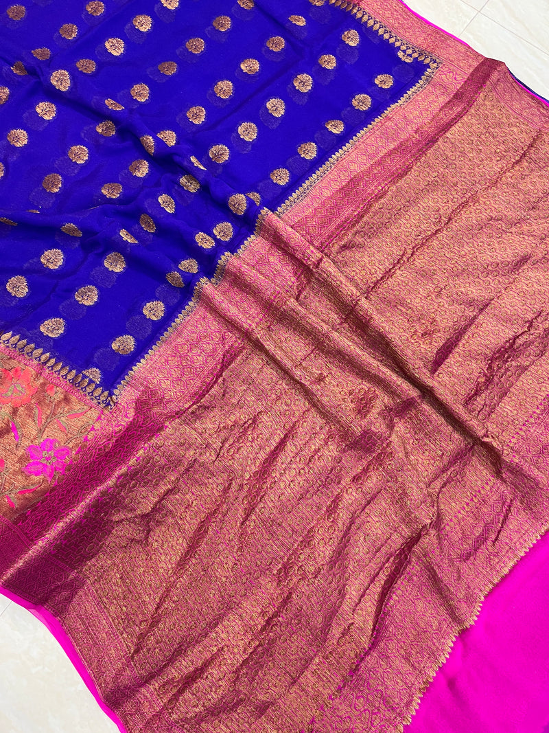 Pure Chiffon Khaddi Banarasi Saree - The Handlooms