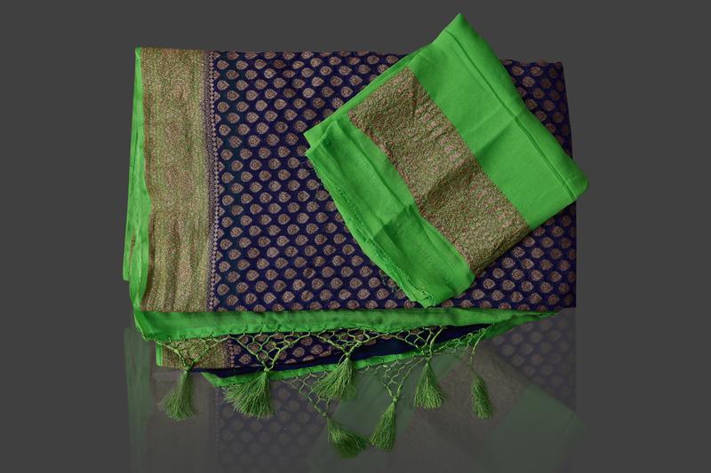 Khaddi Georgette Banarasi Saree -  Antique zari - The Handlooms