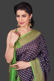 Khaddi Georgette Banarasi Saree -  Antique zari - The Handlooms