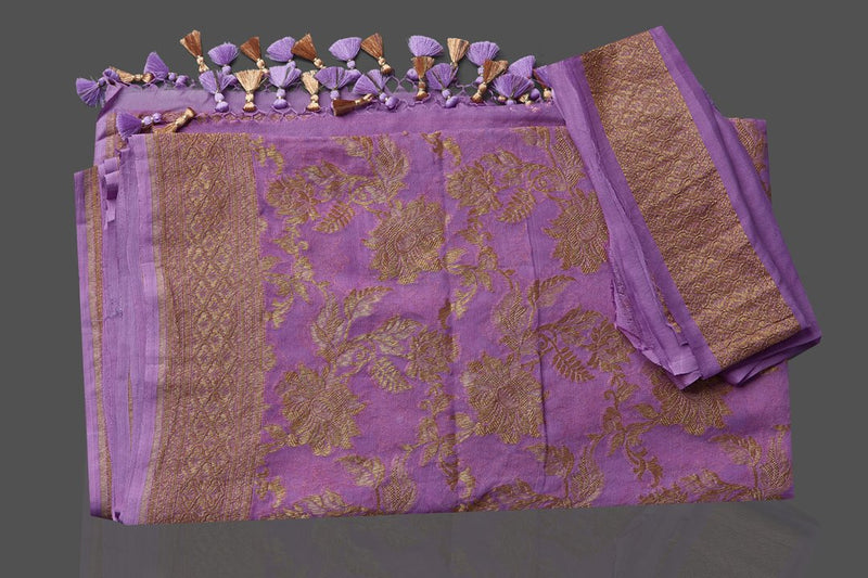 Khaddi Georgette Banarasi Saree -  Antique zari - The Handlooms