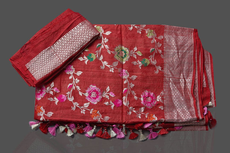 Tussar Georgette Handloom Banarasi Saree - Tilfi - The Handlooms