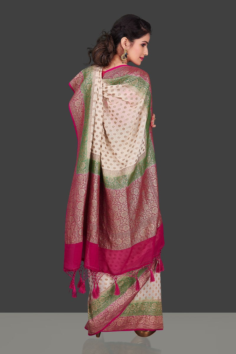Khaddi Georgette Banarasi Saree -  Antique zari - The Handlooms