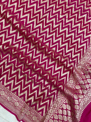 Pure Khaddi Georgette Dupatta - water zari - The Handlooms