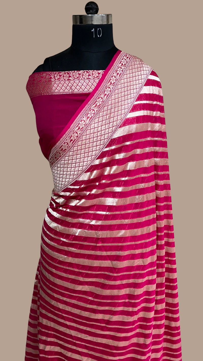 Khaddi Georgette Handloom Banarasi Saree - The Handlooms
