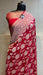 Red Khaddi Georgette Handloom Banarasi Saree - The Handlooms