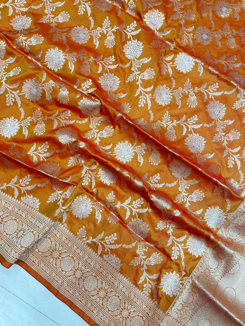 Pure Katan Silk Handloom Dupatta - The Handlooms