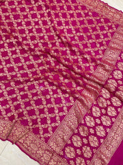 Pure Georgette Banarasi Bandhej Handloom Dupatta - The Handlooms