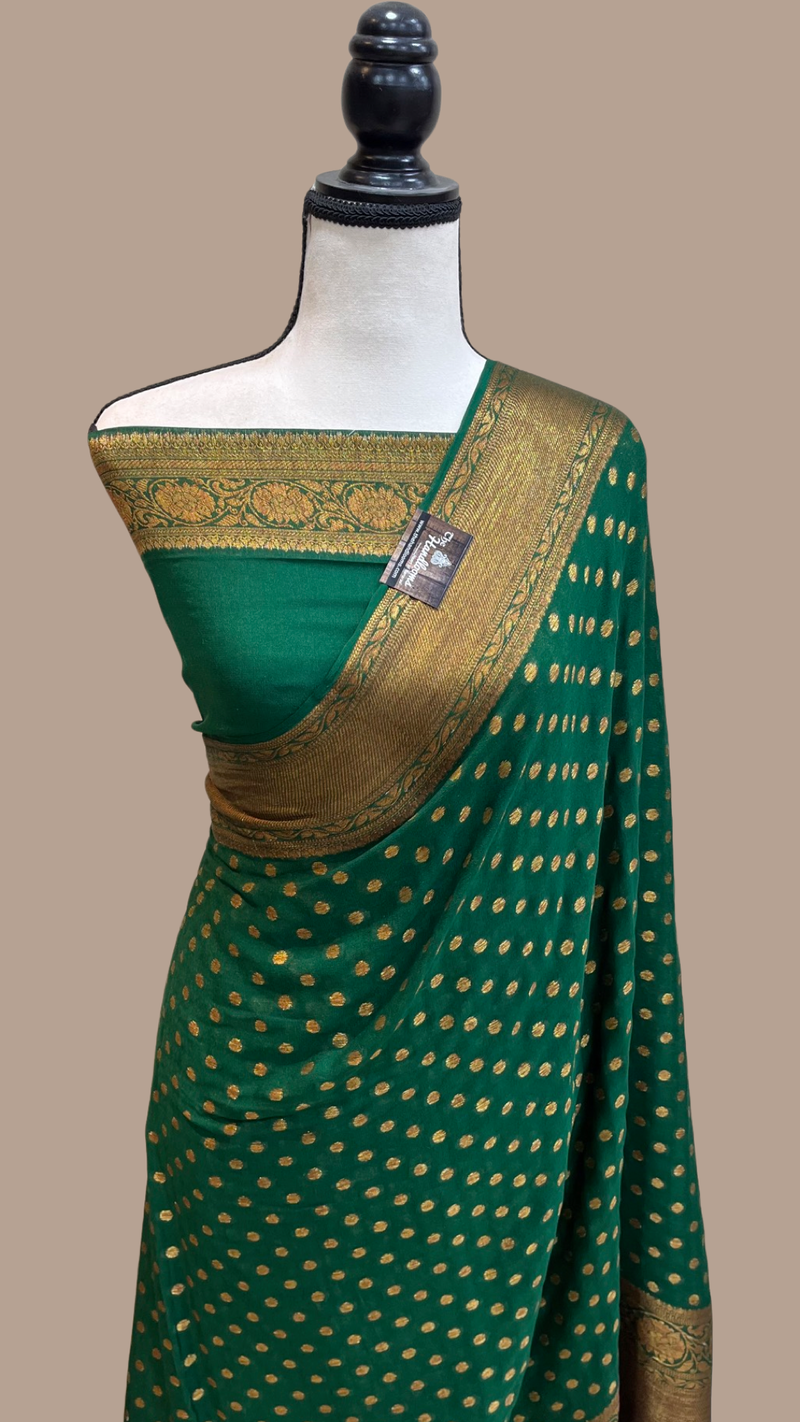 Pure Chiffon Khaddi Banarasi Saree - The Handlooms