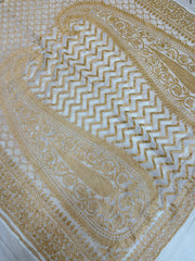Pure Khaddi Georgette Dupatta - gold zari - The Handlooms