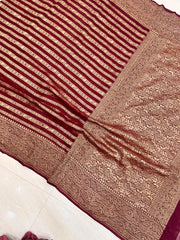 Khaddi Georgette Banarasi Saree -  Antique zari - The Handlooms