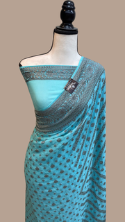 Khaddi Georgette Banarasi Saree -  Antique zari - The Handlooms