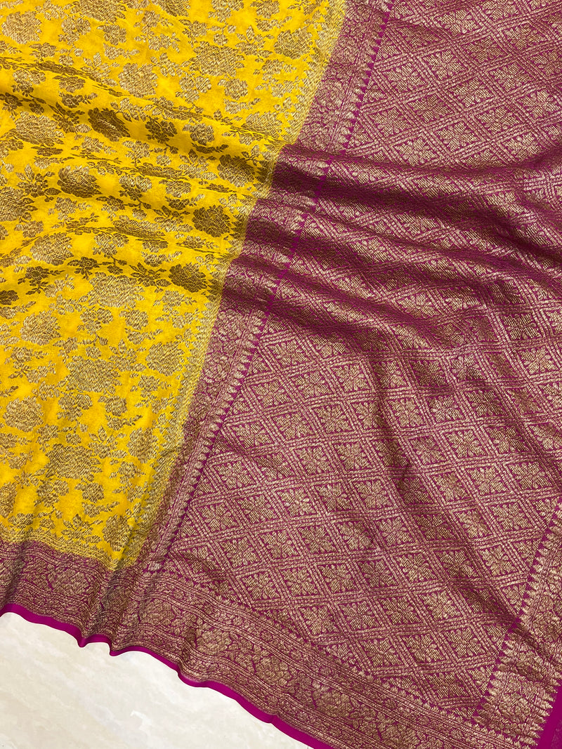 Khaddi Georgette Banarasi Saree -  Antique zari - The Handlooms