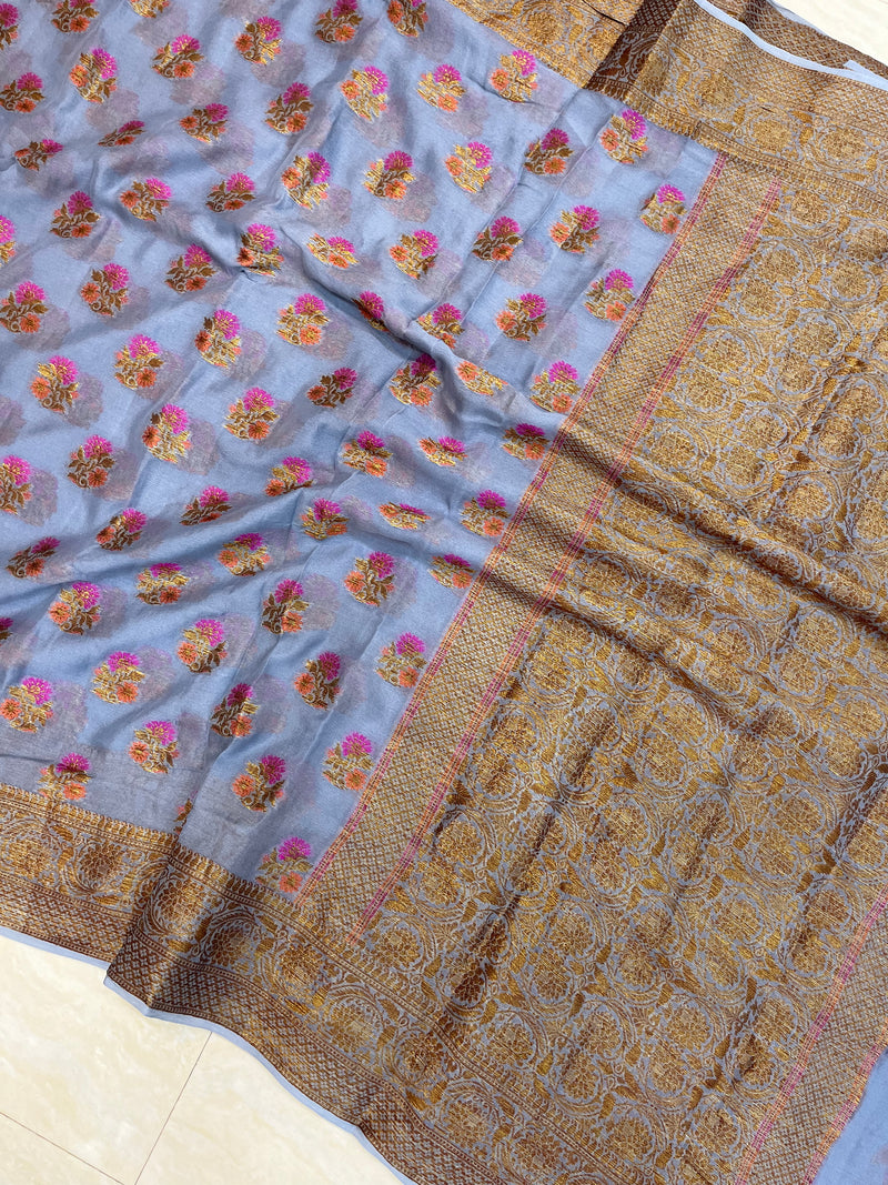 Pure Chiffon Khaddi Banarasi Saree - The Handlooms