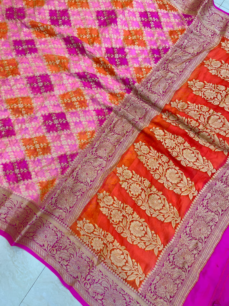 Pure Chiffon Khaddi Banarasi Saree - The Handlooms