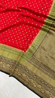 Khaddi Georgette Banarasi Saree -  Antique zari - The Handlooms