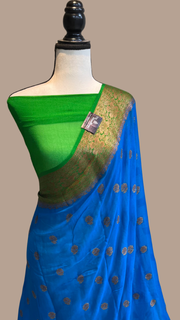 Pure Chiffon Khaddi Banarasi Saree - The Handlooms