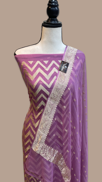Khaddi Georgette Handlooms Banarasi Dress material - The Handlooms