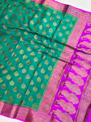 Pure Chiffon Khaddi Banarasi Saree - The Handlooms